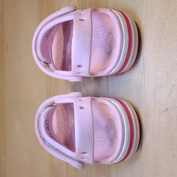 Crocs Pink White Infant Toddler Sandals - Picture 7 of 9